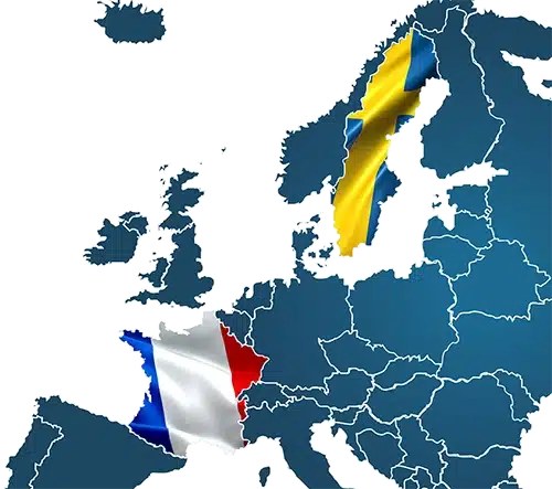 drapeaux de la carte de l'Europe